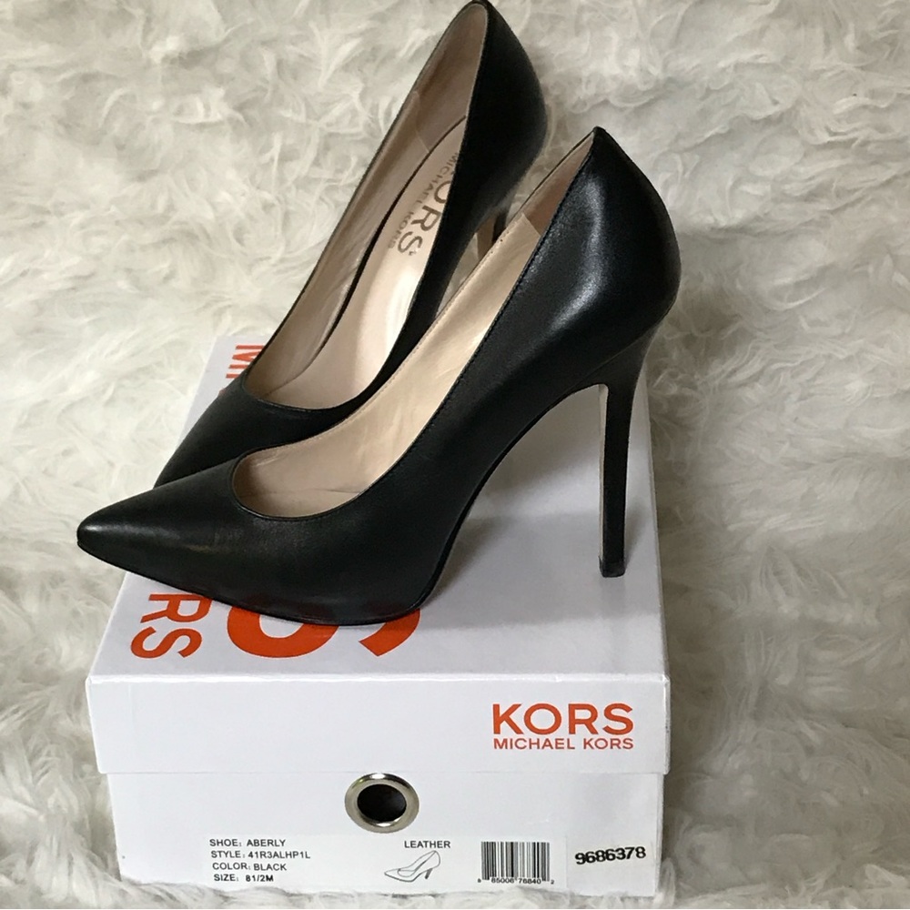 KORS Michael Kors black leather stilettos
